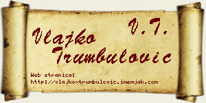 Vlajko Trumbulović vizit kartica